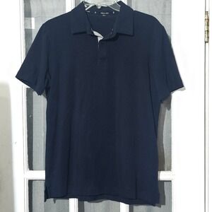 Public Red Mens Navy Blue Short Sleeve Polo Shirt Medium‎